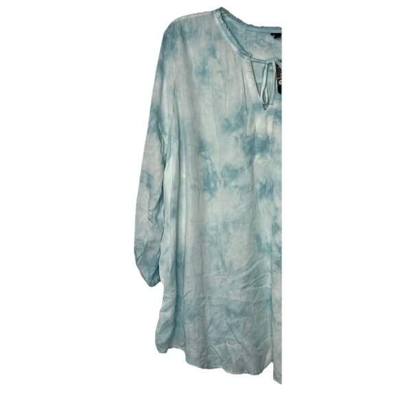 Torrid Indigo Blue Tie-dyed Peasant Top Shirt  Sz 4X 26W NWT Flowy - Picture 2 of 15
